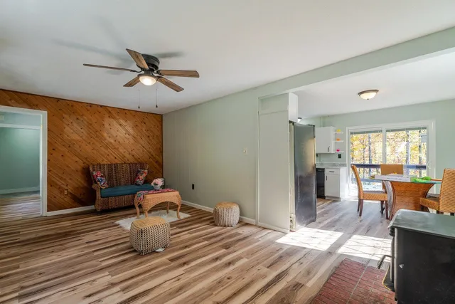 a living room with furniture