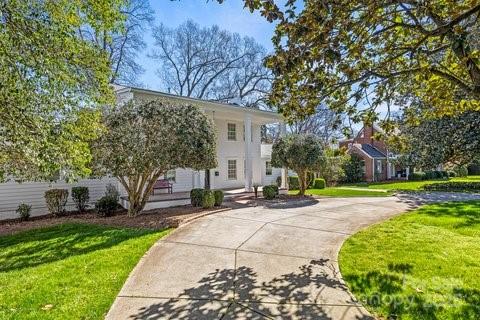 1225 Providence Road Charlotte, NC 28207 - Photo 36 of 42 a backyard of a house with large trees and plants