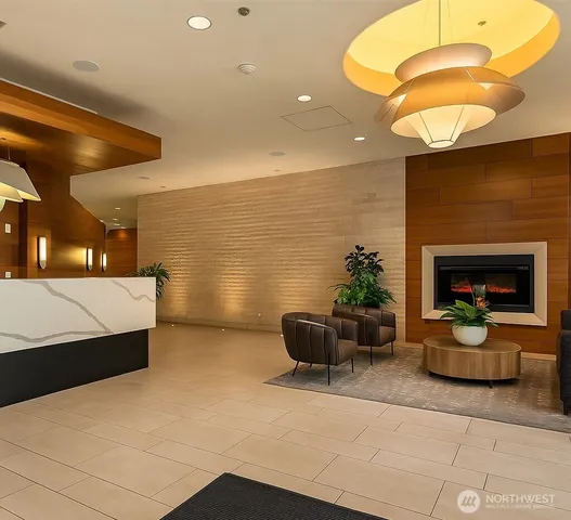 a living room with furniture