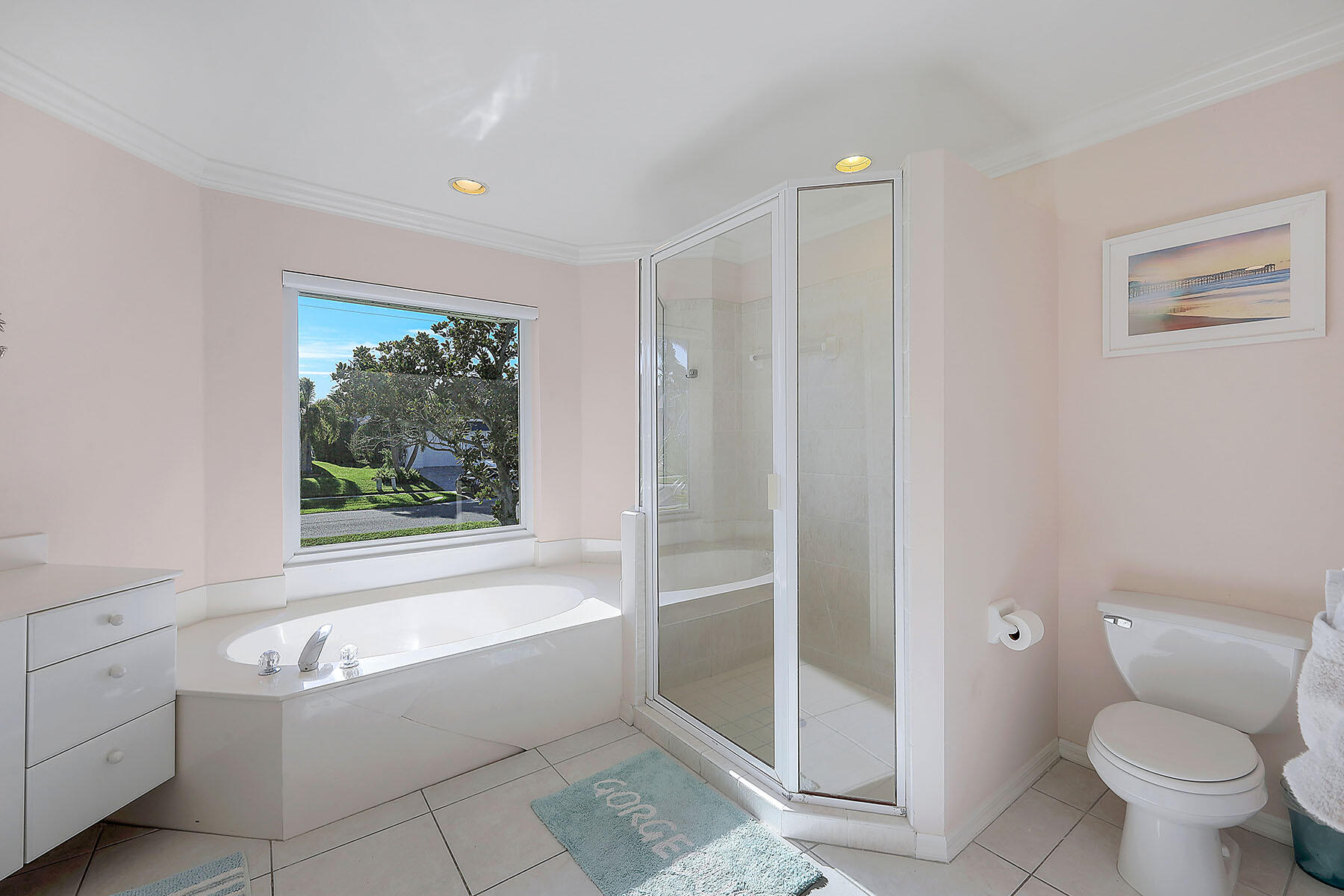 409 Waterleaf Court Marco Island, FL 34145 - Photo 17 of 38 a bathroom with a bathtub toilet and a shower