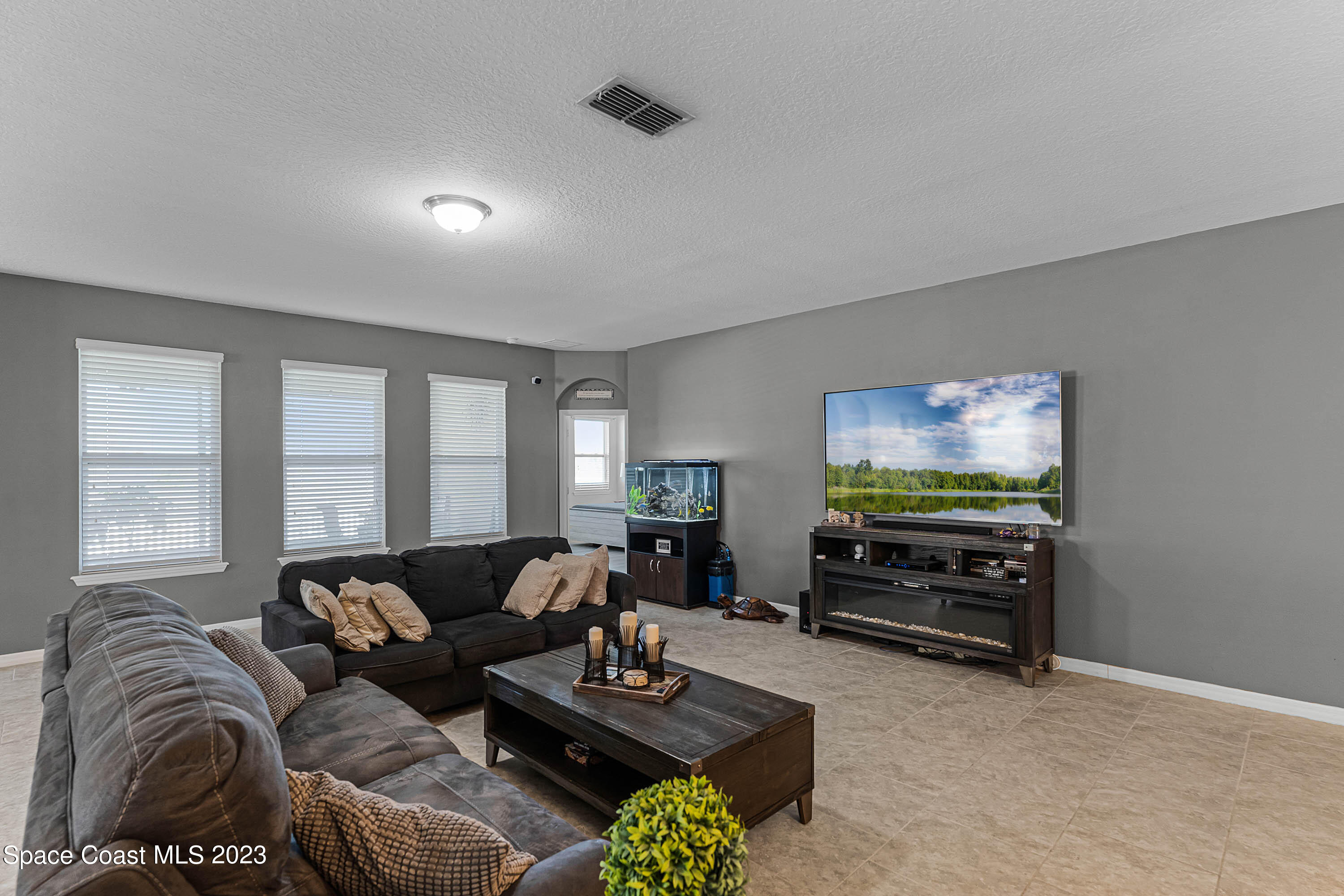 1803 Brockridge Road Kissimmee, FL 34744 - Photo 23 of 46 a living room with furniture a window and a flat screen tv