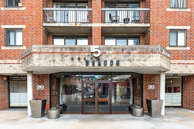 a view of a building with a outdoor space