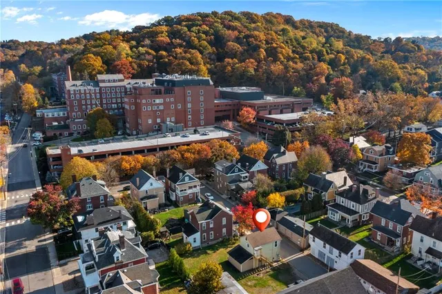 an aerial view of multiple house