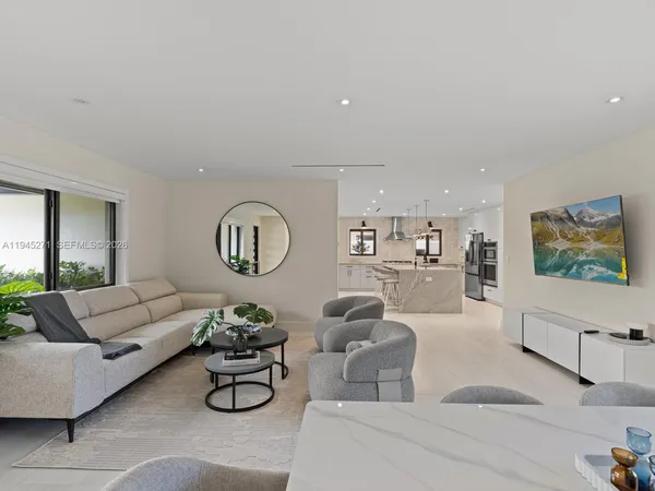 a living room with furniture