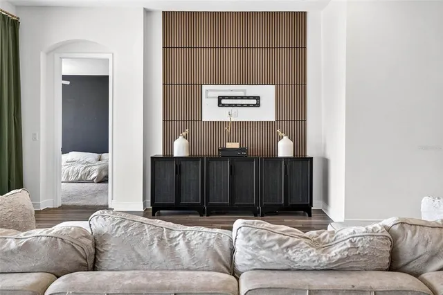 an empty room with an entryway