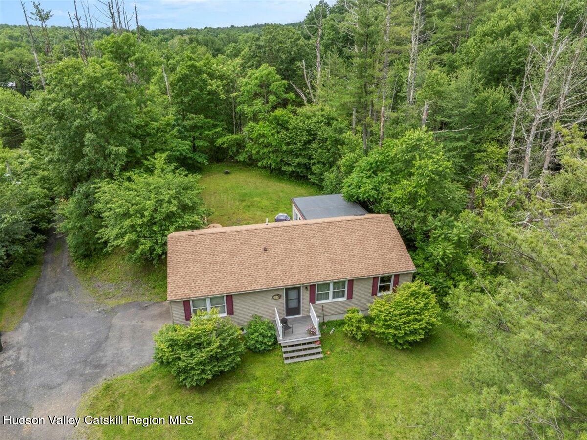 61 Travis Boulevard Catskill, NY 12414 - Photo 29 of 30 an aerial view of a house with pool garden and lake view