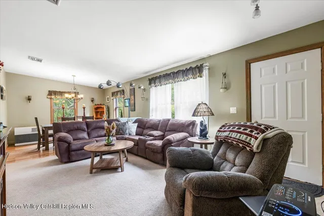 a living room with furniture