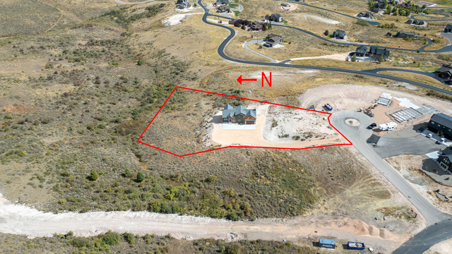 300 Knoll Loop, Unit 227 Fish Haven, ID 83287 - Photo 5 of 56 Aerial overview of property's location featuring property parcel outlined and a desert landscape