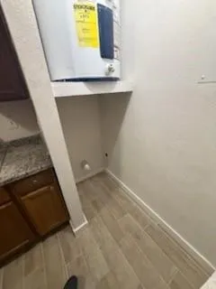 a view of wooden door