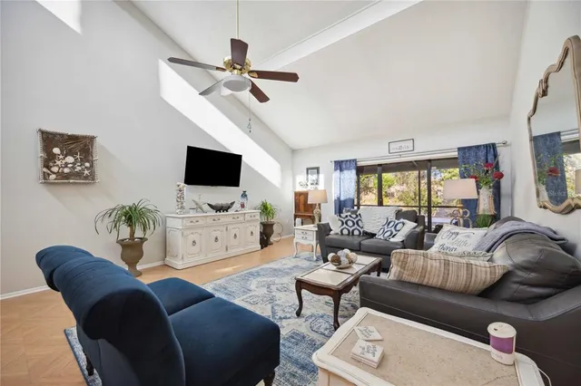 a living room with furniture