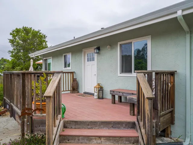 a patio filled with furniture