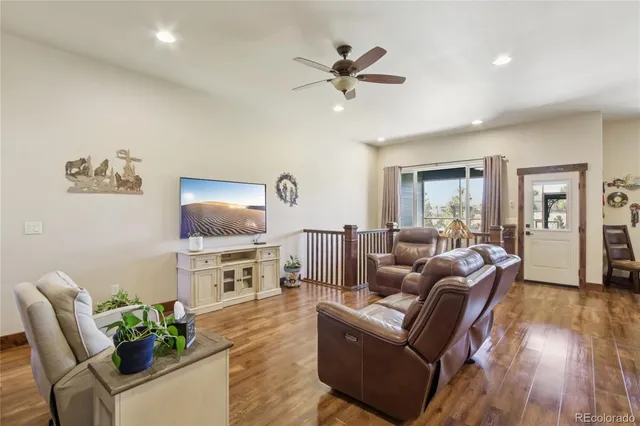 a living room with furniture
