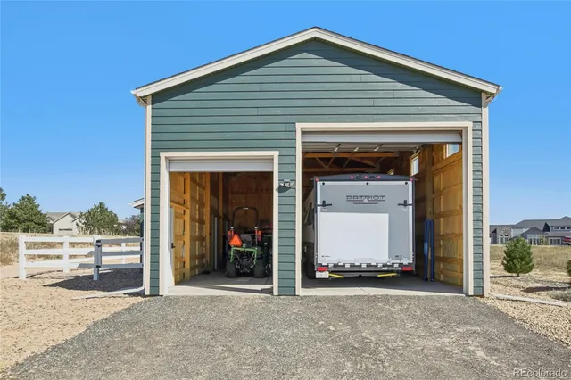 a backyard of a house with barbeque oven