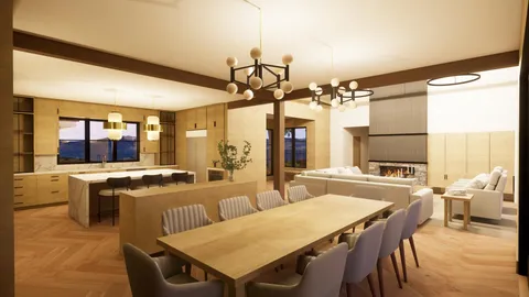 a view of a dining room and livingroom view