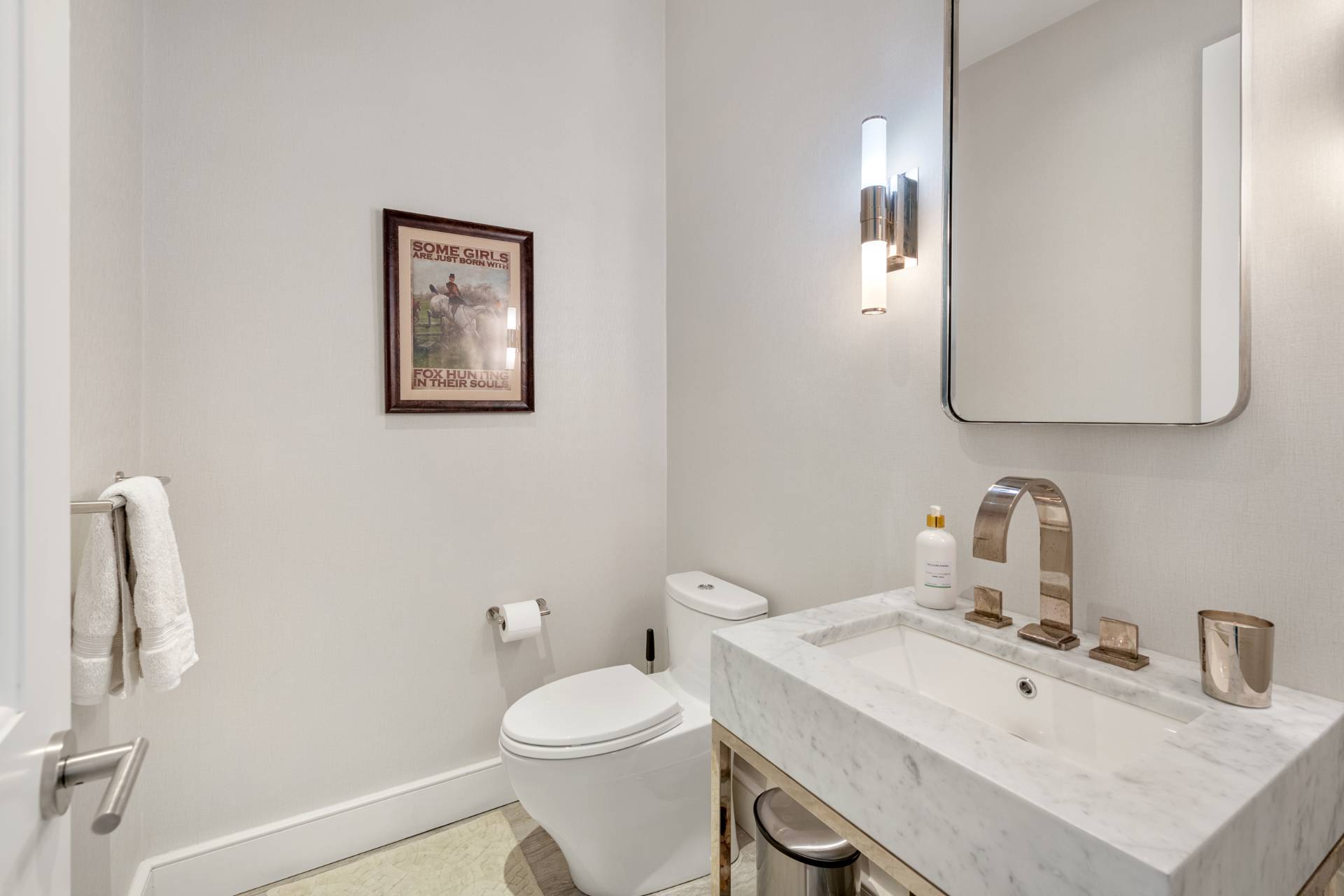 Undisclosed Address Sag Harbor, NY 11963 - Photo 13 of 36 a bathroom with a sink mirror and toilet
