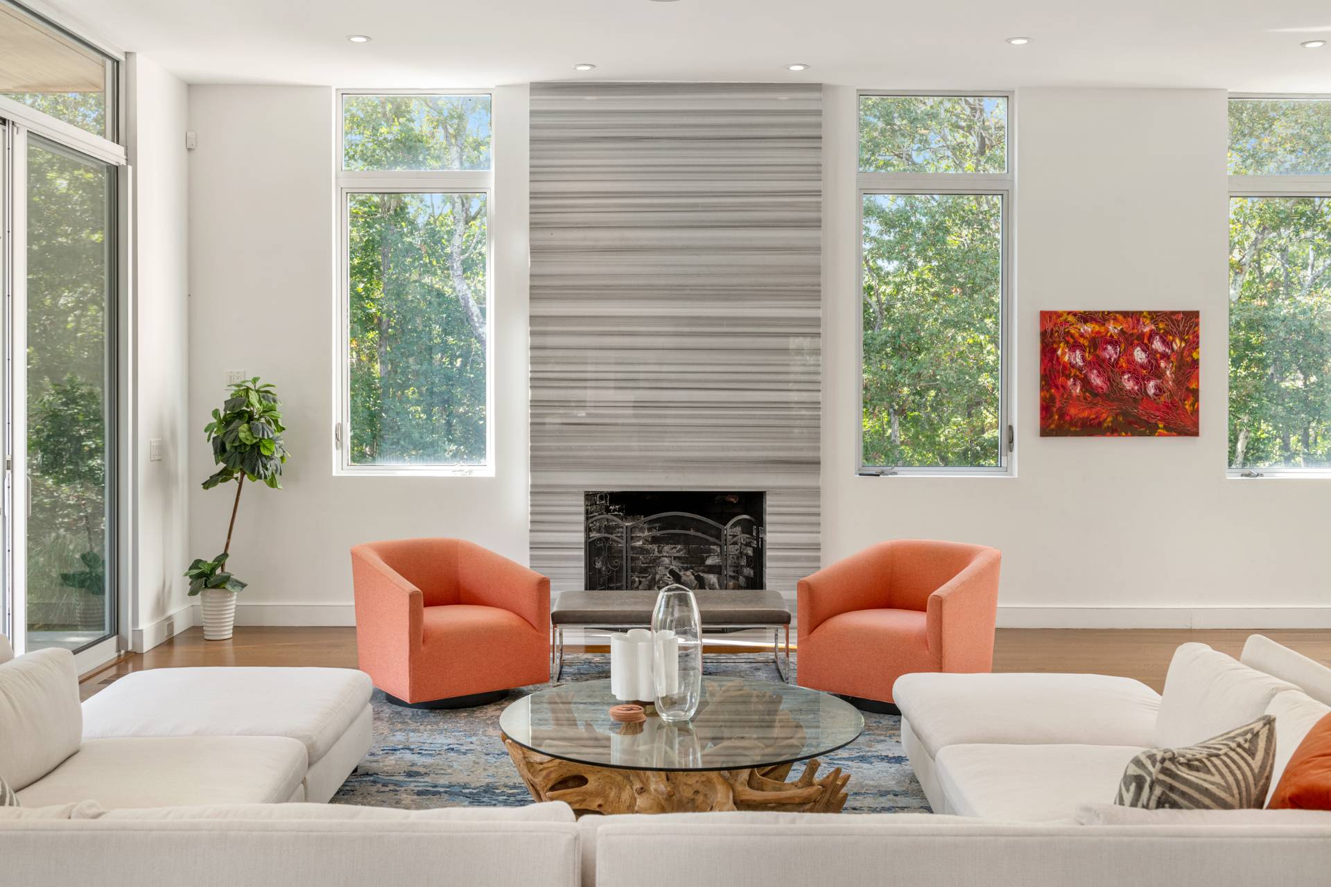 Undisclosed Address Sag Harbor, NY 11963 - Photo 8 of 36 a living room with furniture and a fireplace