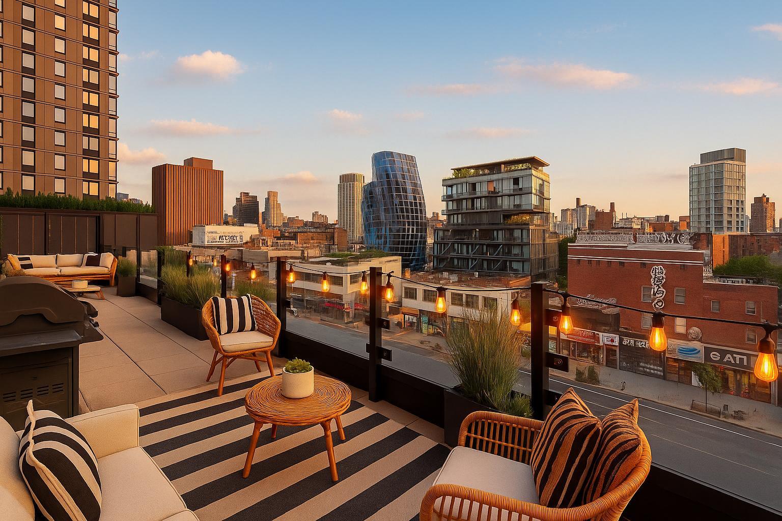 202 Broome Street, Unit 6F Manhattan, NY 10002 - Photo 9 of 19 a view of a balcony with chairs