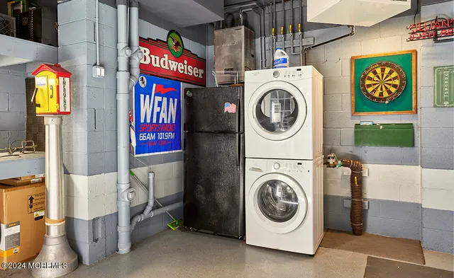 a room with gym equipment and a window