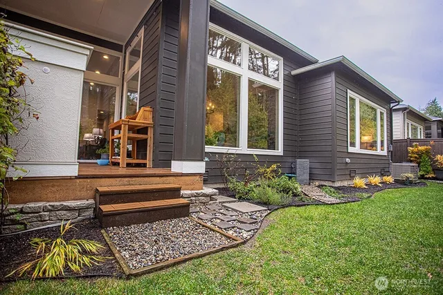 a view of a house with a garden