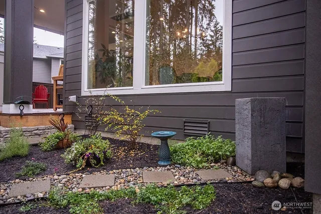 a view of a garden with plants