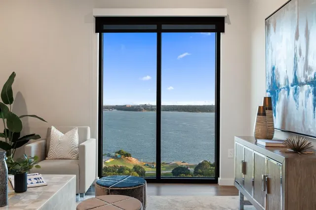 a living room with furniture