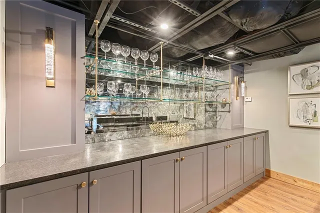 a kitchen with counter top space and a sink