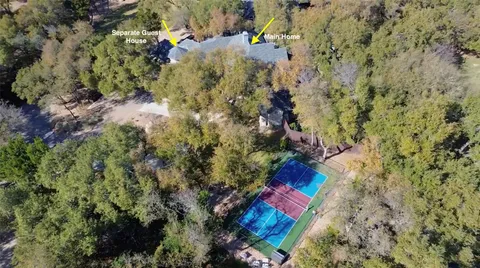 a outdoor space with lots of trees