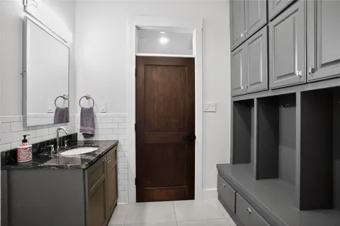 a view of backyard with green space