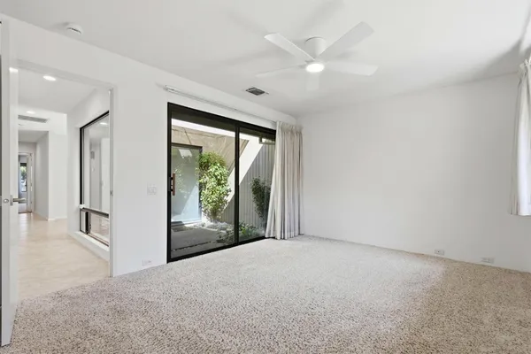 an empty room with a window