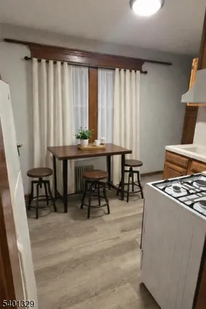 a workspace with furniture and a window