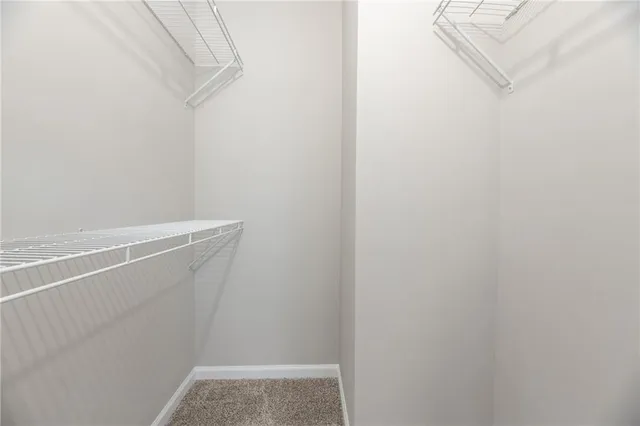 a view of small space with empty racks