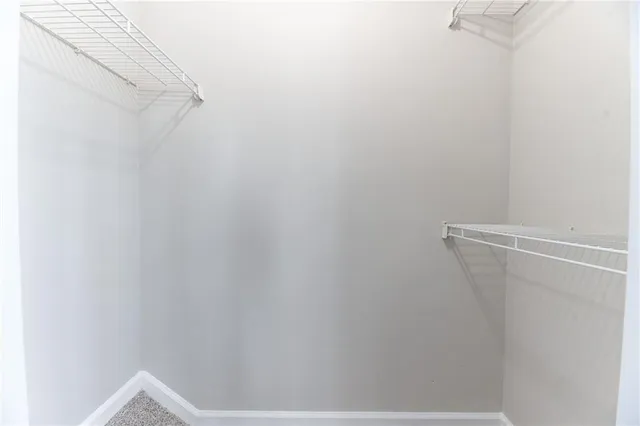 a view of small space with racks on the wall