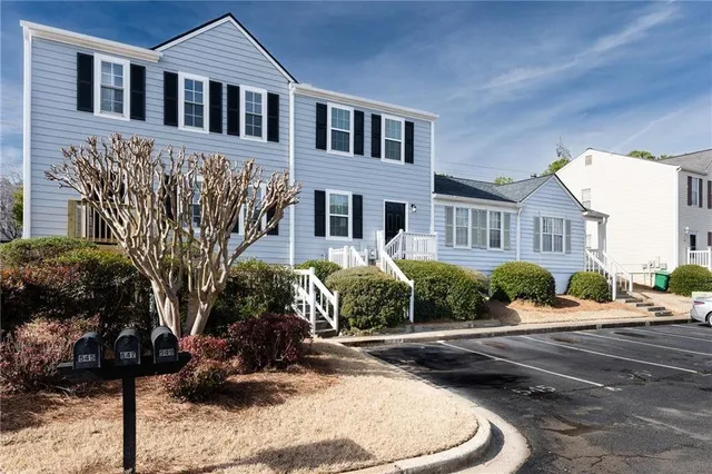 a front view of a house with entertaining space