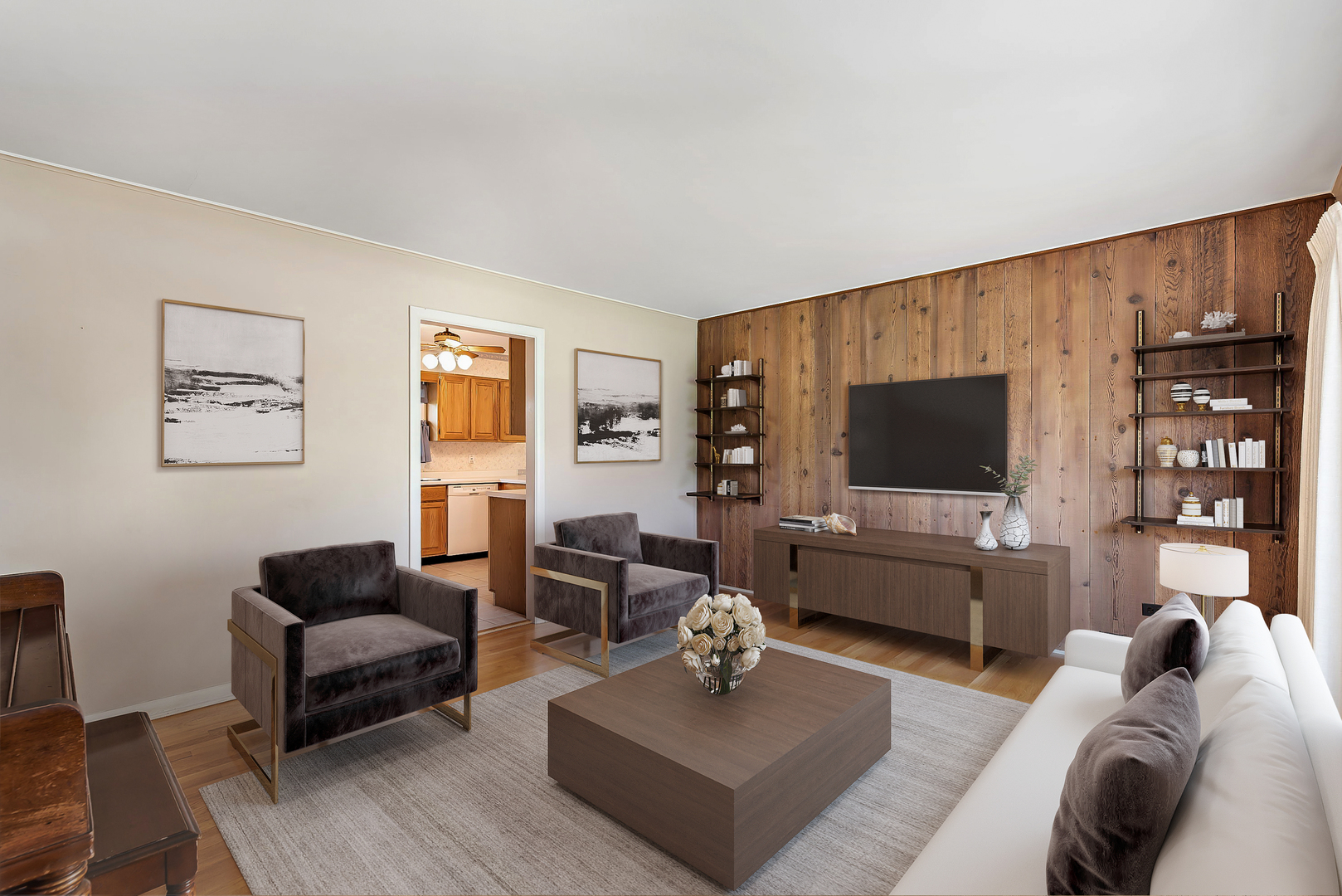 28 Chestnut Road Northbrook, IL 60062 - Photo 3 of 25 a living room with furniture and a flat screen tv