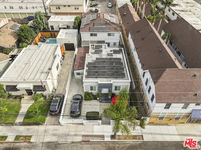 an aerial view of multiple houses