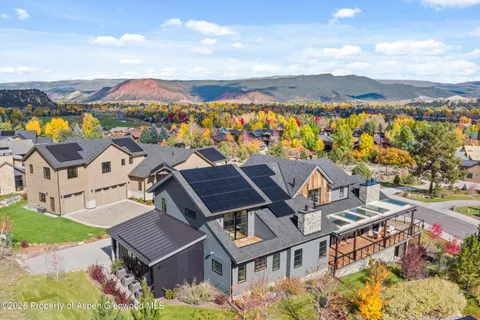 an aerial view of multiple house