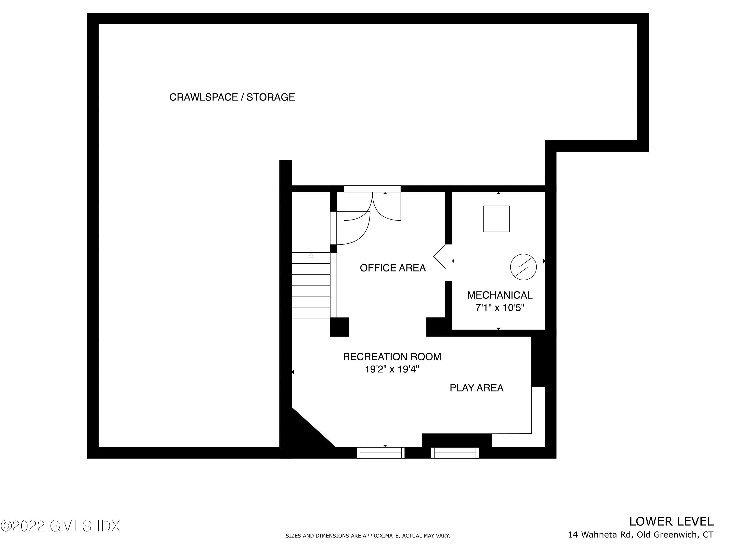 14 Wahneta Road Old Greenwich, CT 06870 - Photo 29 of 29 14 Wahneta Rd lower lvl - FLOOR PLAN
