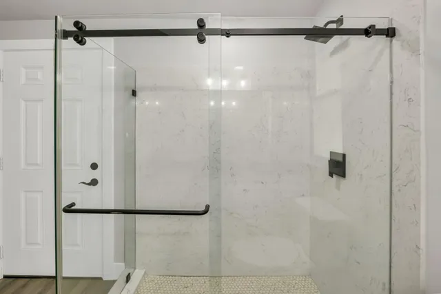 a view of a backyard with plants