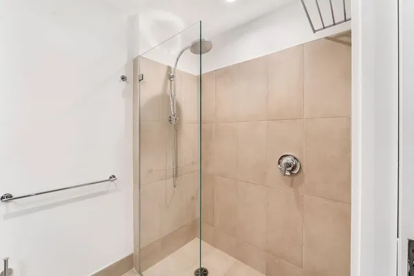 a bathroom with a shower