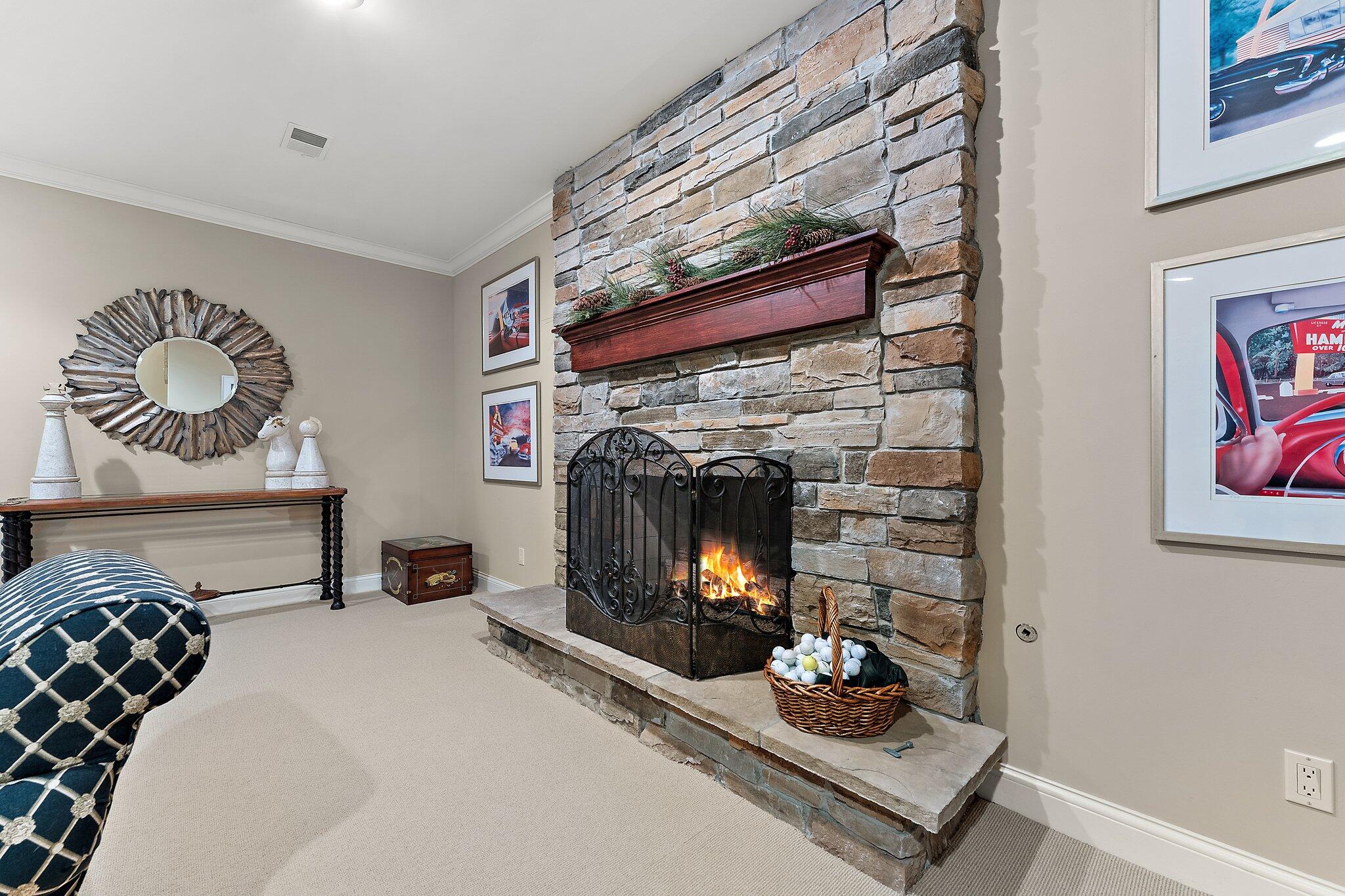 1191 Churchill Lane Crown Point, IN 46307 - Photo 49 of 80 a bedroom with a bed and a fireplace
