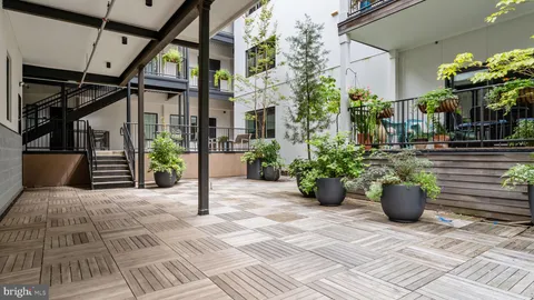 a view of potted plants on a patio