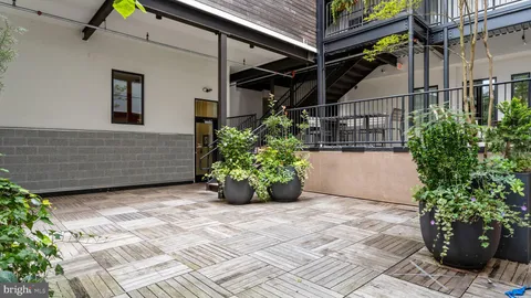 a view of a garden with a pathway