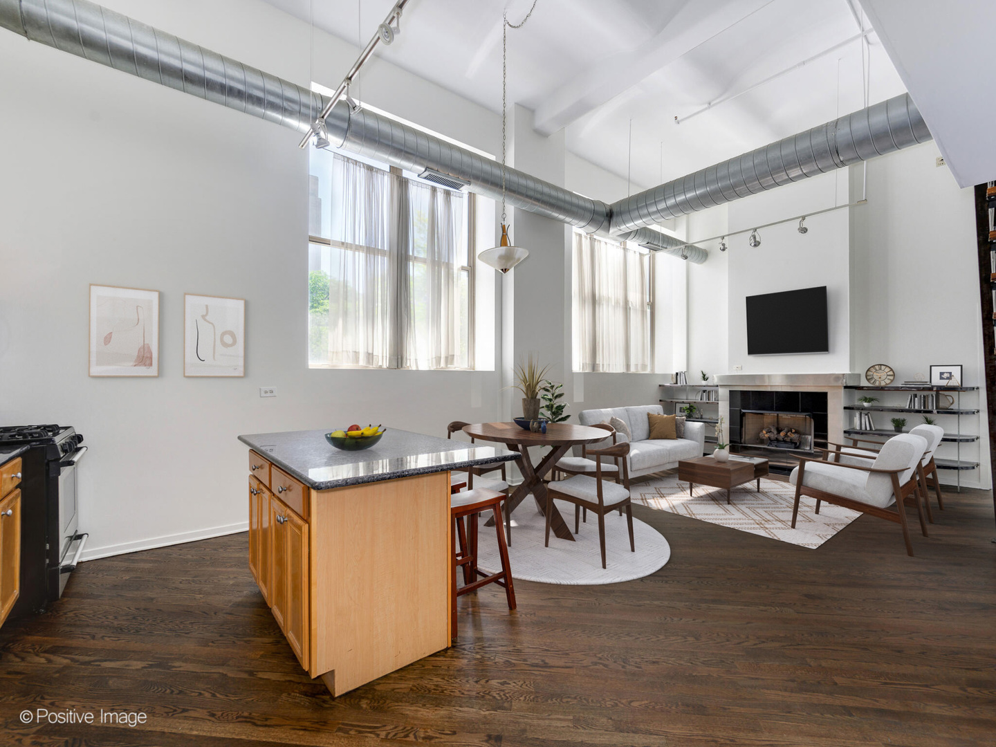 500 South Clinton Street, Unit 110 Chicago, IL 60607 - Photo 2 of 16 a living room with furniture and a flat screen tv