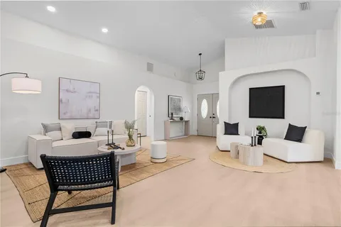 a living room with furniture