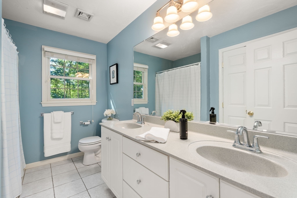 15 Broad Acres Farm Road Medway, MA 02053 - Photo 28 of 42 a bathroom with double vanity a toilet a and mirror
