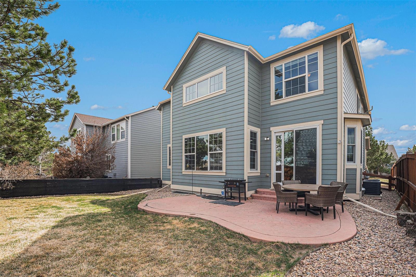 2470 Robindale Way Castle Rock, CO 80109 - Photo 31 of 42 a backyard of a house with outdoor seating