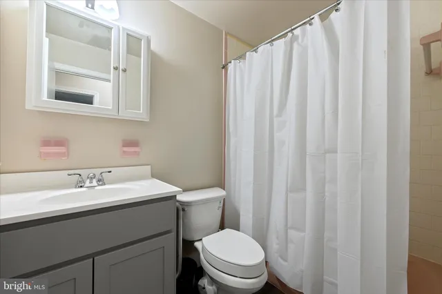 a bathroom with a toilet a sink and a mirror