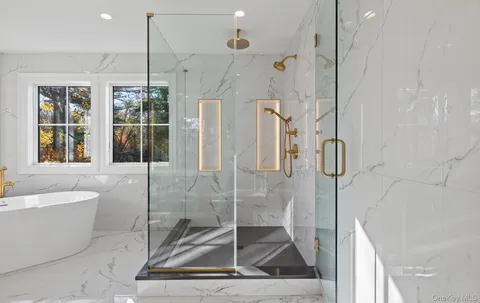 a bathroom with a shower