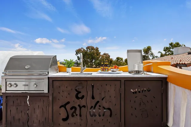 a view of an outdoor sitting space