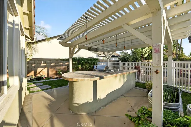 a view of a porch with furniture